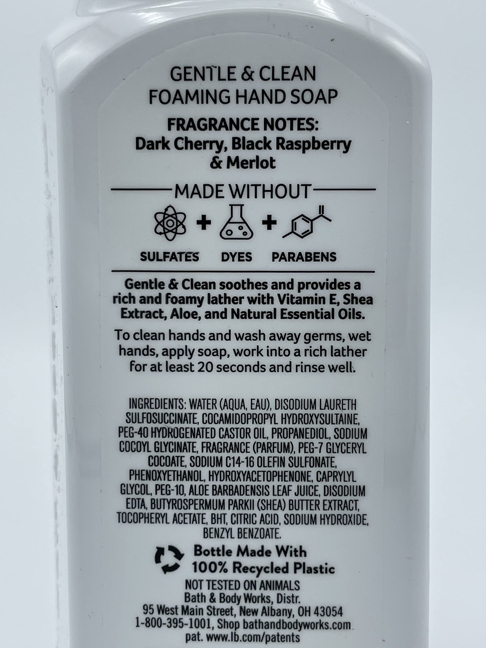 Bath and Body Works Gentle Foaming Hand Soap Black Cherry Merlot bottle supports daily hand care and relaxation