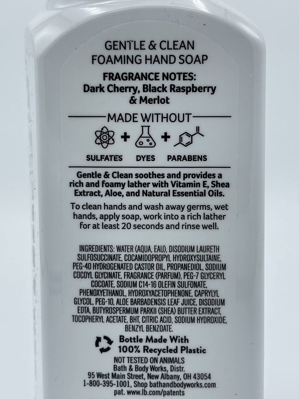 Bath and Body Works Gentle Foaming Hand Soap Black Cherry Merlot bottle supports daily hand care and relaxation