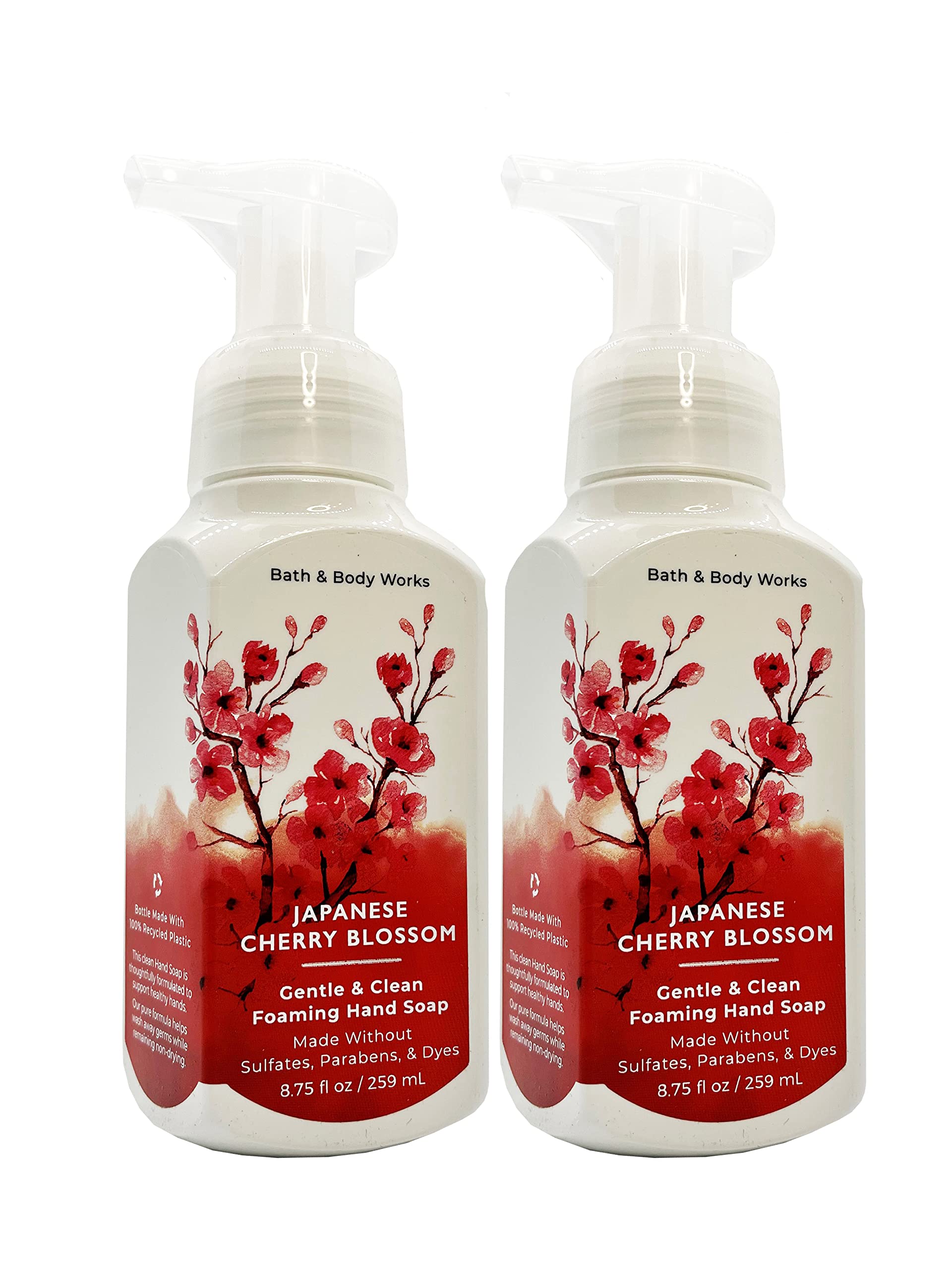 Bath & Body Works Japanese Cherry Blossom foaming hand soap pump closeup highlighting rich lather and gentle cleanse.