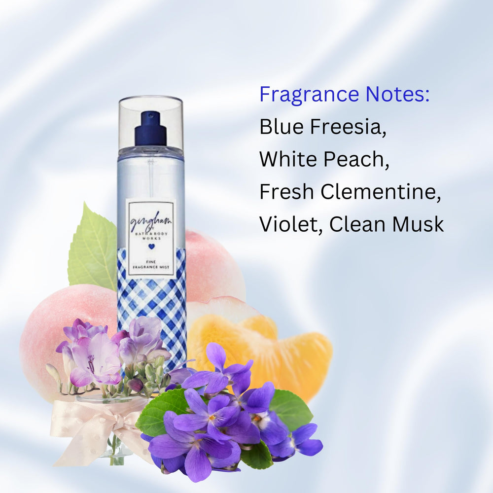 Bath & Body Works Gingham cap-closeup highlighting bottle design.