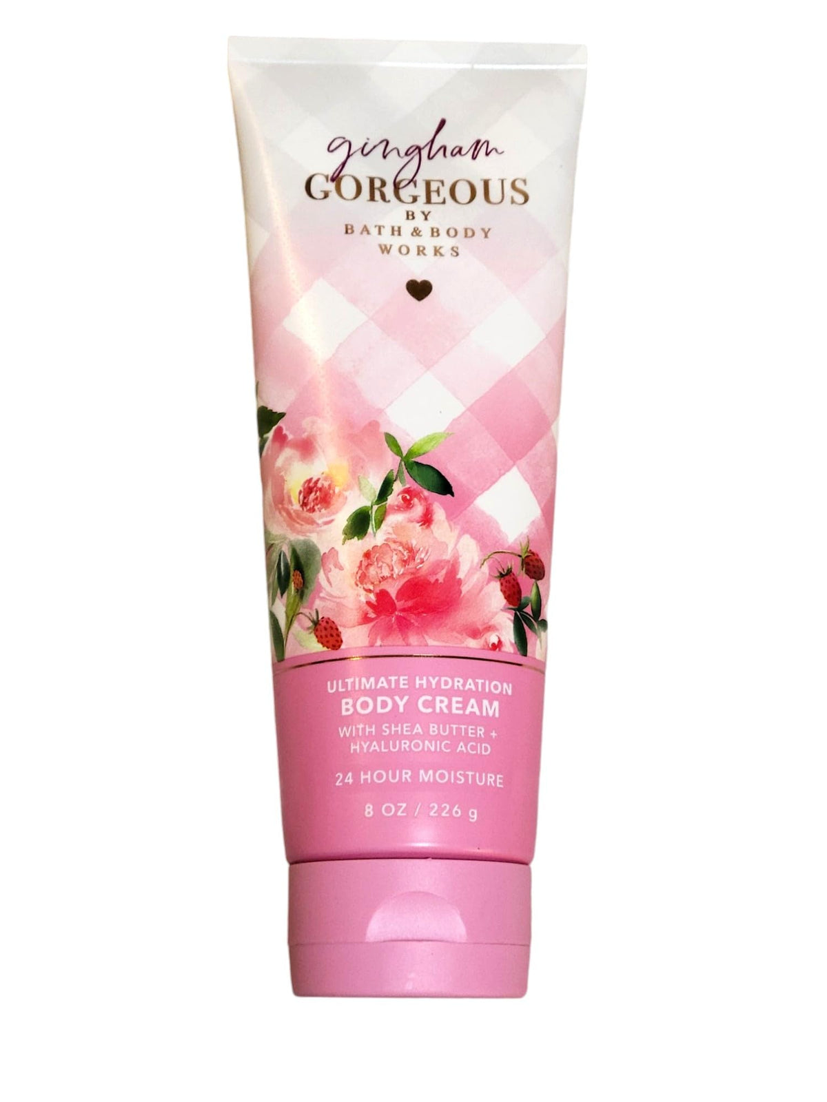 Bath & Body Works Gingham Gorgeoous bottle with rich moisturizer for daily hydration