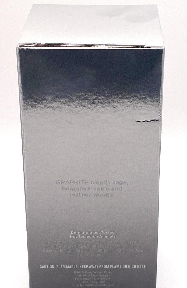 Bath & Body Works Graphite bottle closeup with a matte cap for everyday refinement.