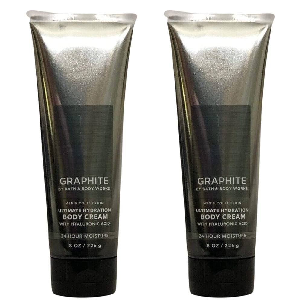 Bath & Body Works Graphite cream bottle with sage, bergamot and leather scent for daily moisture.