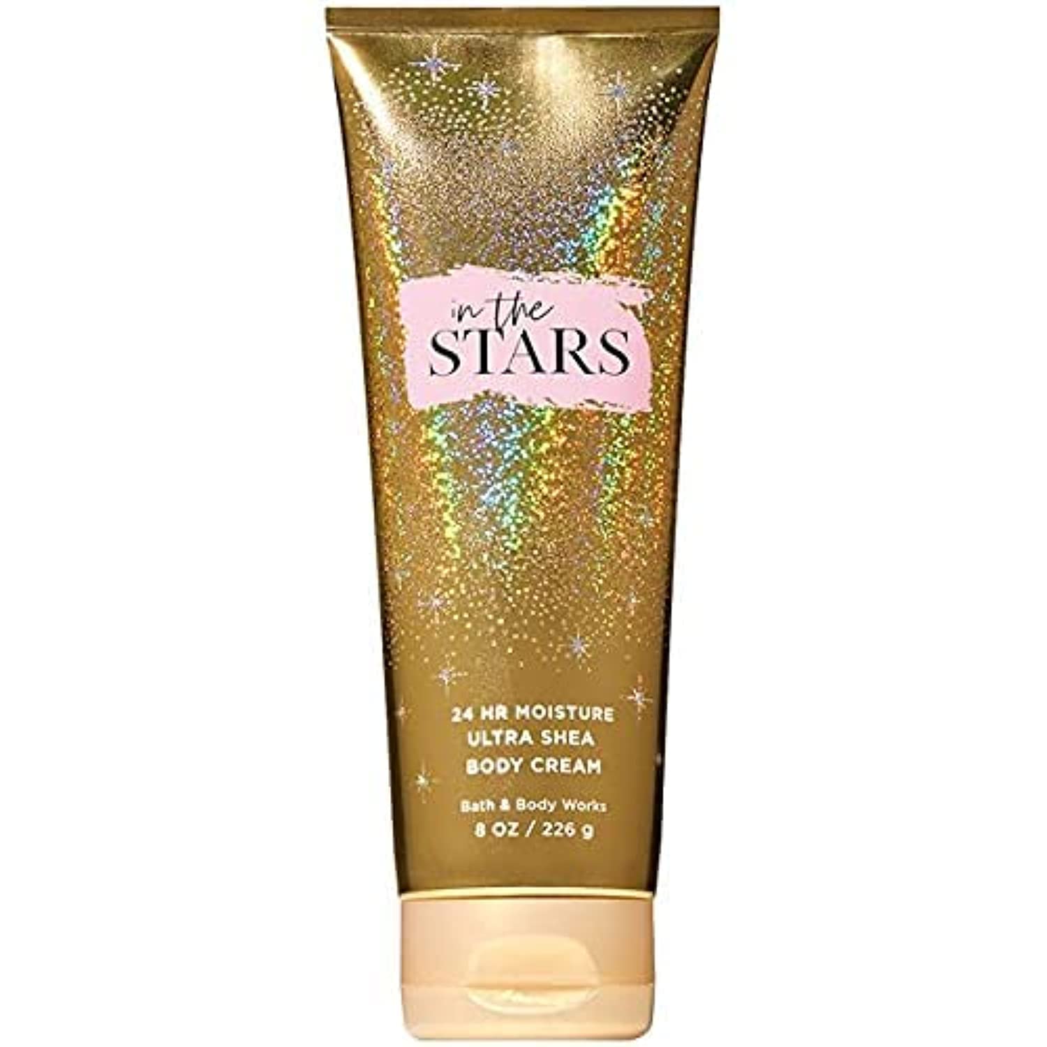 Bath & Body Works In The Stars body cream bottle highlighting long-lasting moisture.