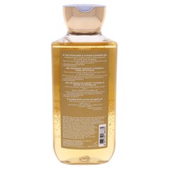 Bath & Body Works In The Stars shower gel label highlights radiant amber and tangelo notes for fragrance