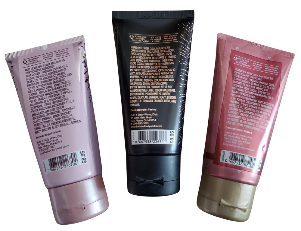 Bath & Body Works Into the Night travel-size cream bottle with alluring notes