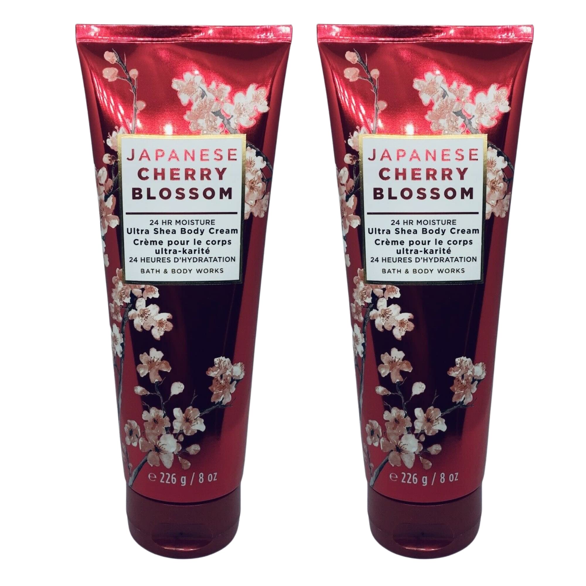 Bath and Body Works Japanese Cherry Blossom body cream duo front view for soft, hydrated skin