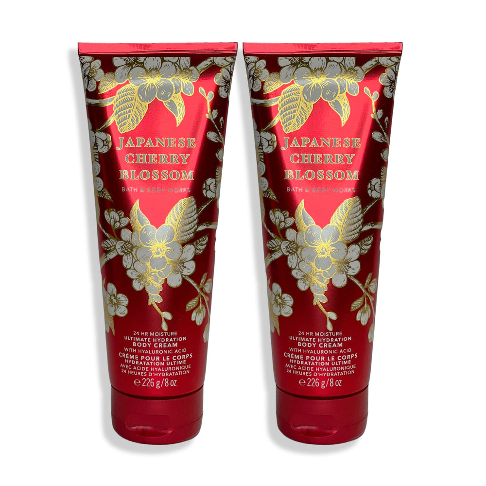 Bath & Body Works Japanese Cherry Blossom body cream jar front view for hydrated skin.