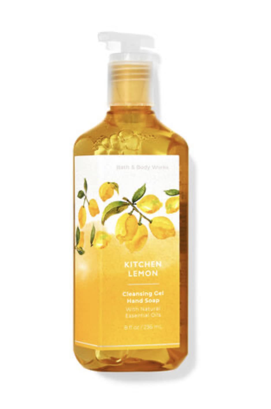 Bath & Body Works Kitchen Lemon cleansing gel bottle for clean, soft hands with citrus aroma