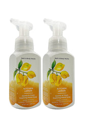 Bath & Body Works Kitchen Lemon foaming hand soap 2-pack bottle pour delivers a refreshing citrus aroma.