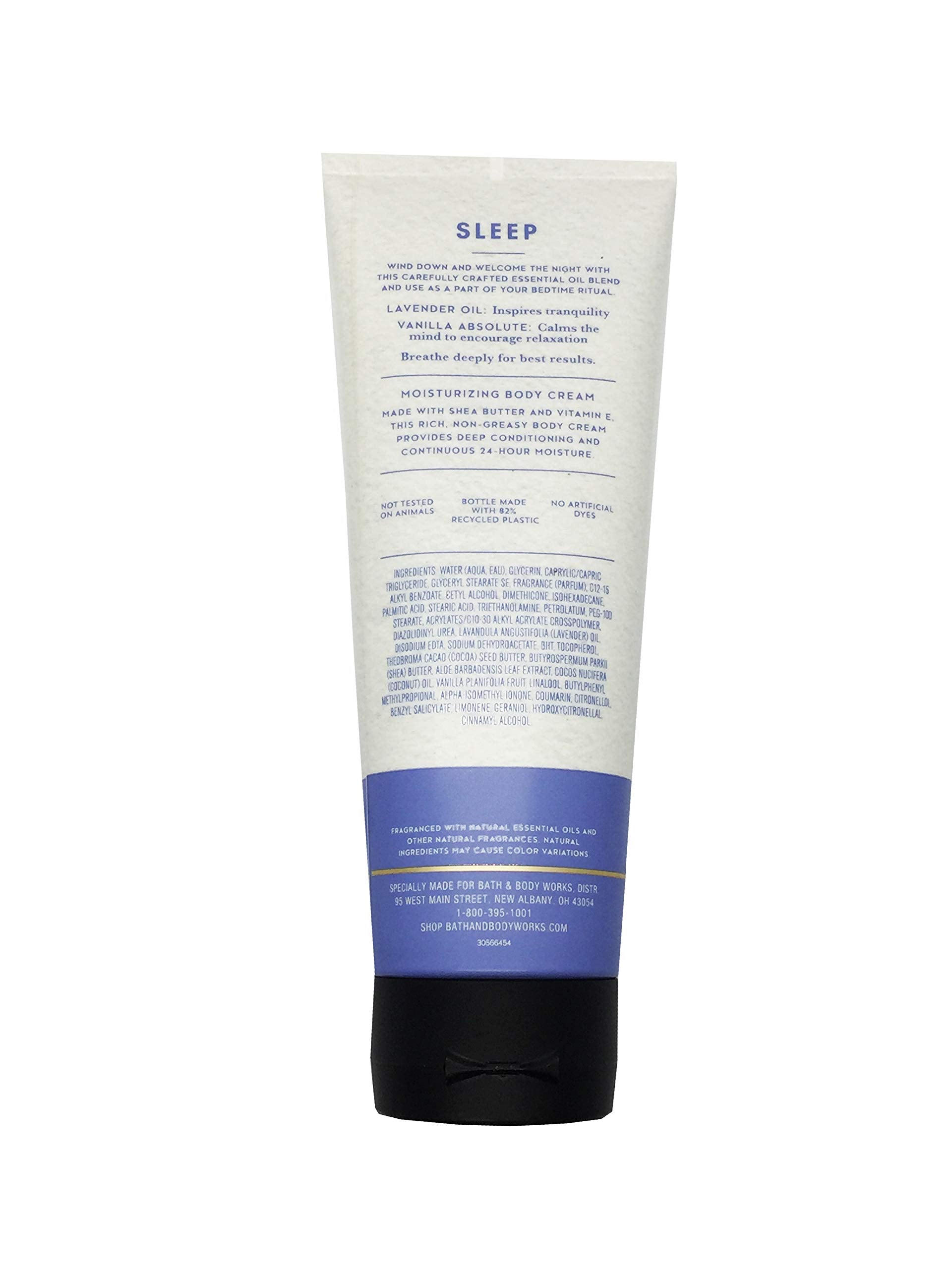 Bath and Body Works Aromatherapy Sleep Lavender Vanilla cream close-up texture for moisturization