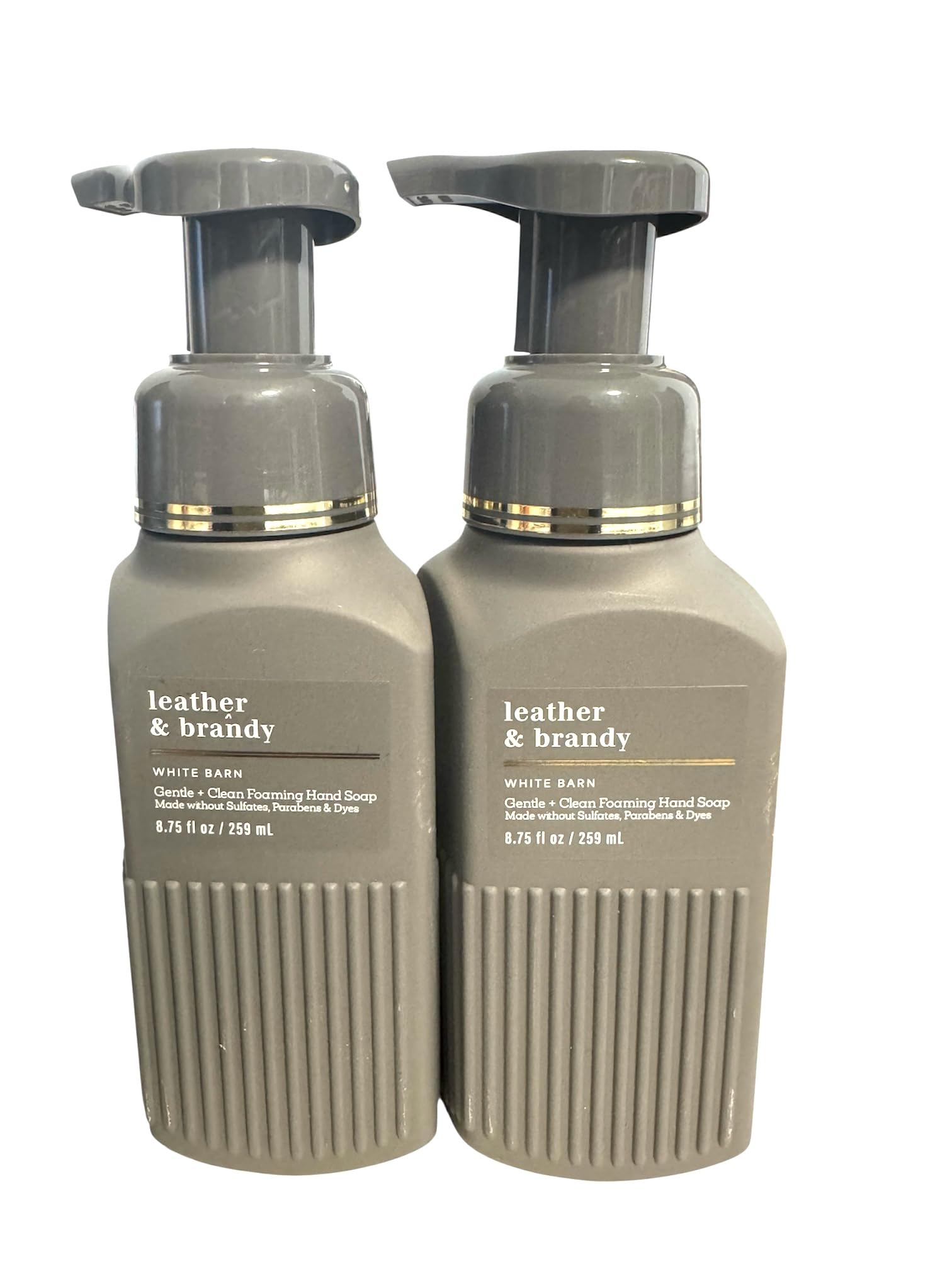 Bath & Body Works Leather & Brandy hand soap bottle front with luxurious foam for clean, softly scented hands