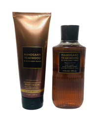 Bath & Body Works Mahogany Teakwood 3in1 wash bottle pour, energizing scent for daily grooming.