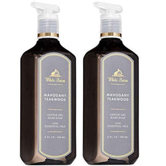 Bath & Body Works Mahogany Teakwood hand soap bottle with rich scent and skin-nourishing formula.