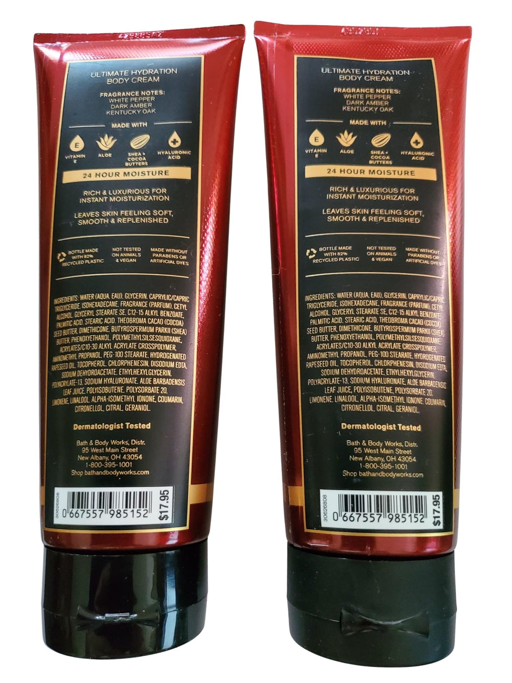 Bath & Body Works Men's Bourbon Ultimate Hydration Body Cream packaging shot for gifting and convenience