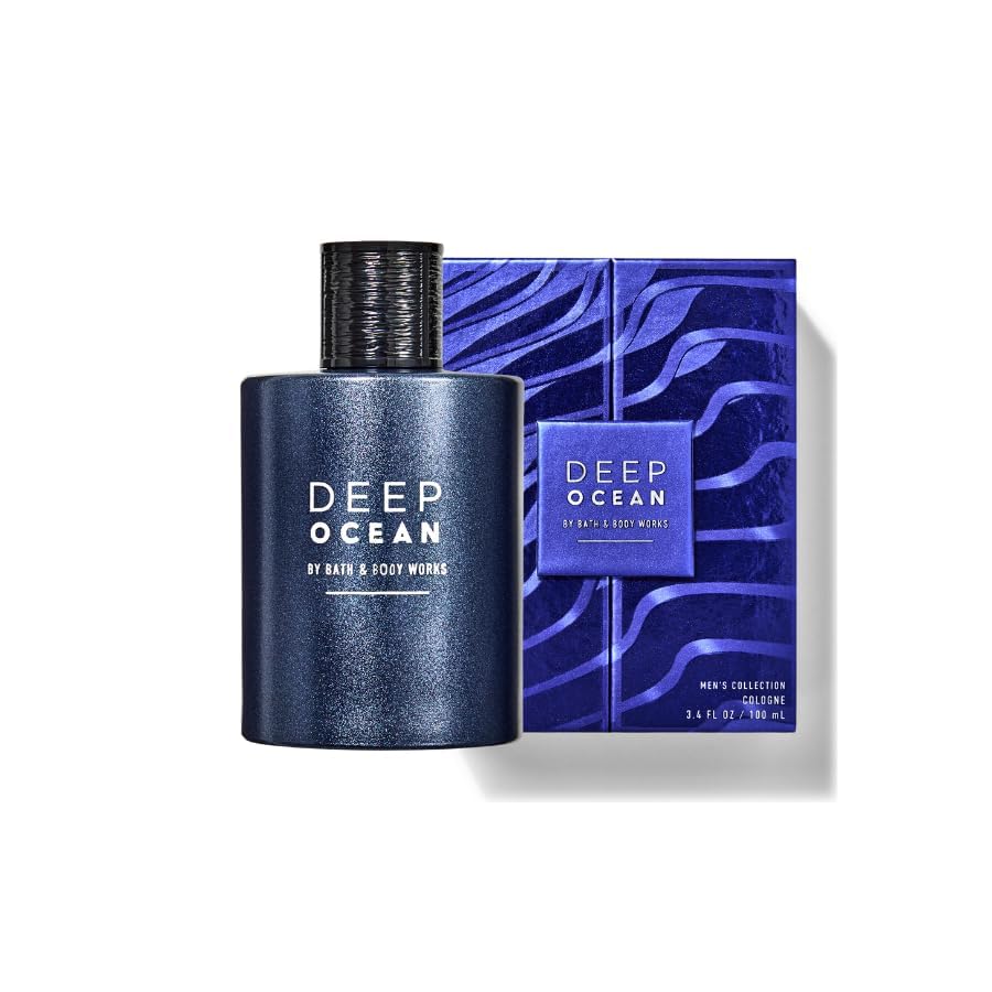 Bath & Body Works Deep Ocean men's cologne bottle pour for daily wear with long-lasting scent.