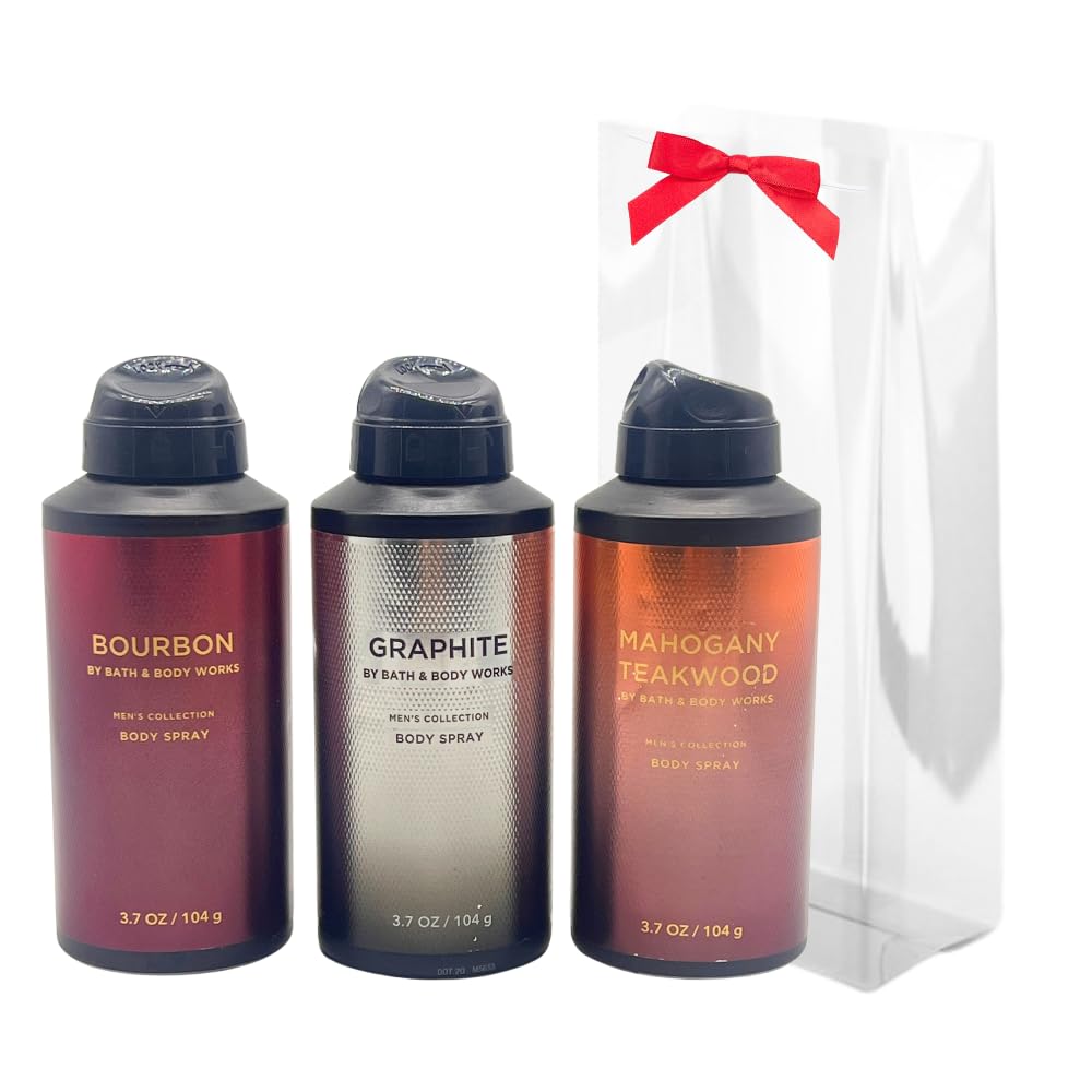 Bath & Body Works men's deodorizing spray Mahogany Teakwood bottle close-up for rugged outdoor freshness.