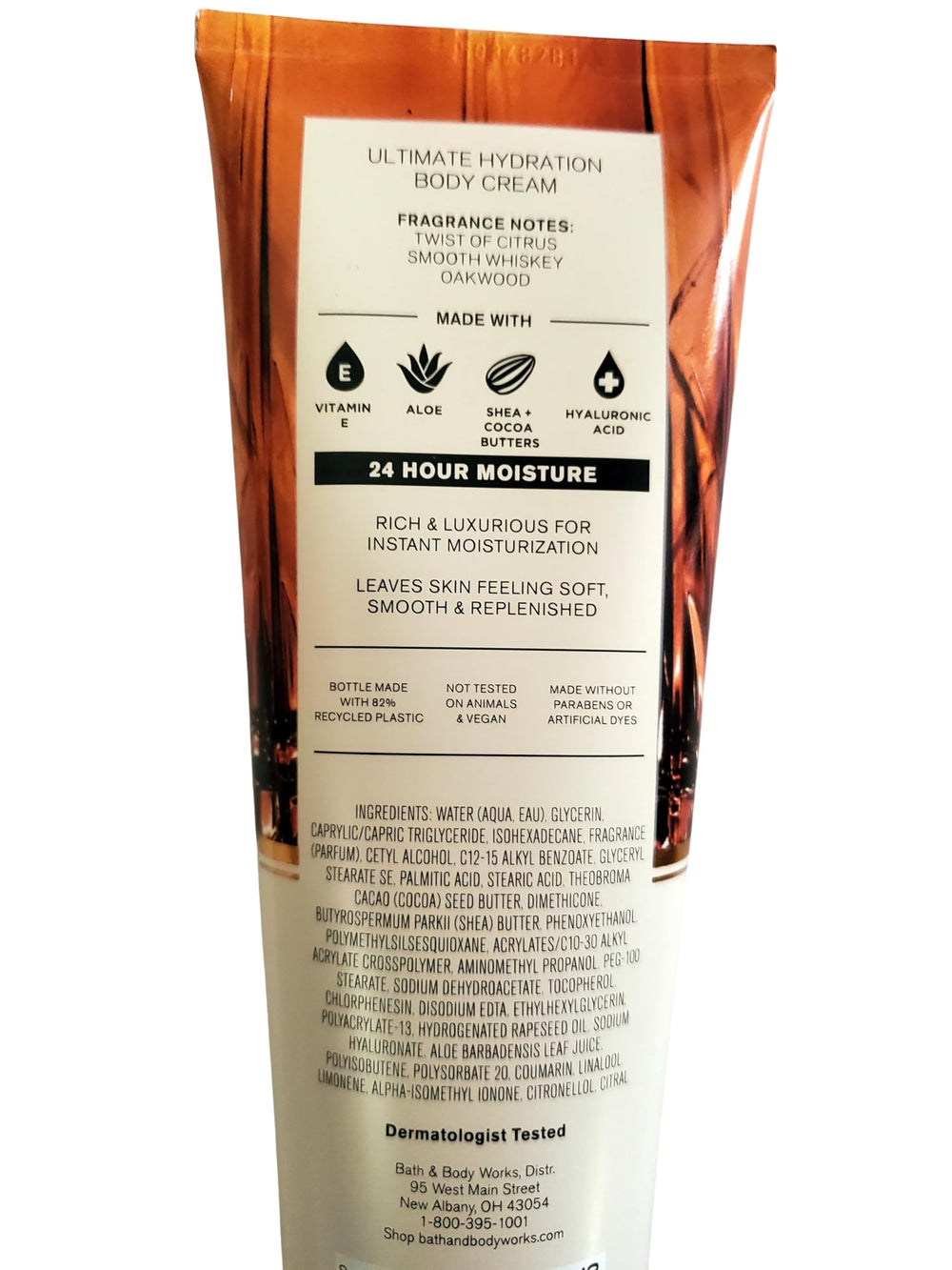 Bath & Body Works Men's Whiskey Toast cream-tub showing lasting moisture for dry skin