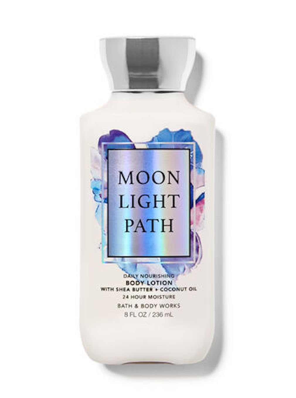 Bath and Body Works Moonlight Path lotion bottle pour for quick absorption and daily skin hydration.