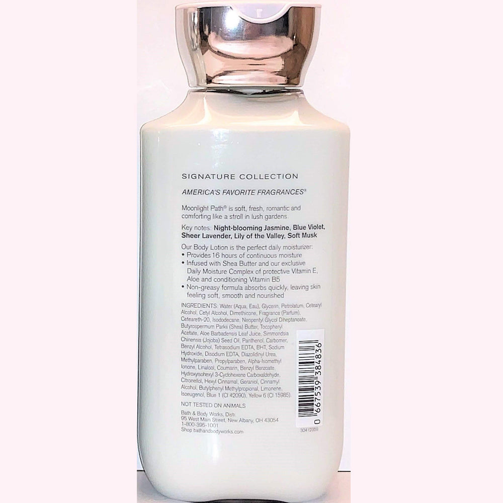 Moonlight Path lotion ingredients image highlighting shea butter and coconut oil nourishment