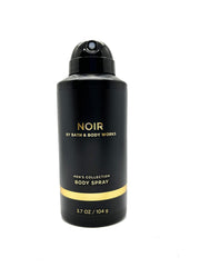 Bath & Body Works Noir deodorizing body spray packaging enhances travel-ready grooming on the go.