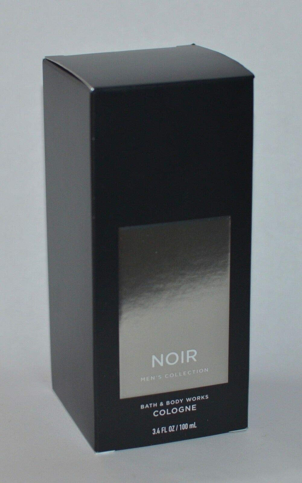 Bath & Body Works Noir men's cologne packaging closeup with new design for premium grooming.