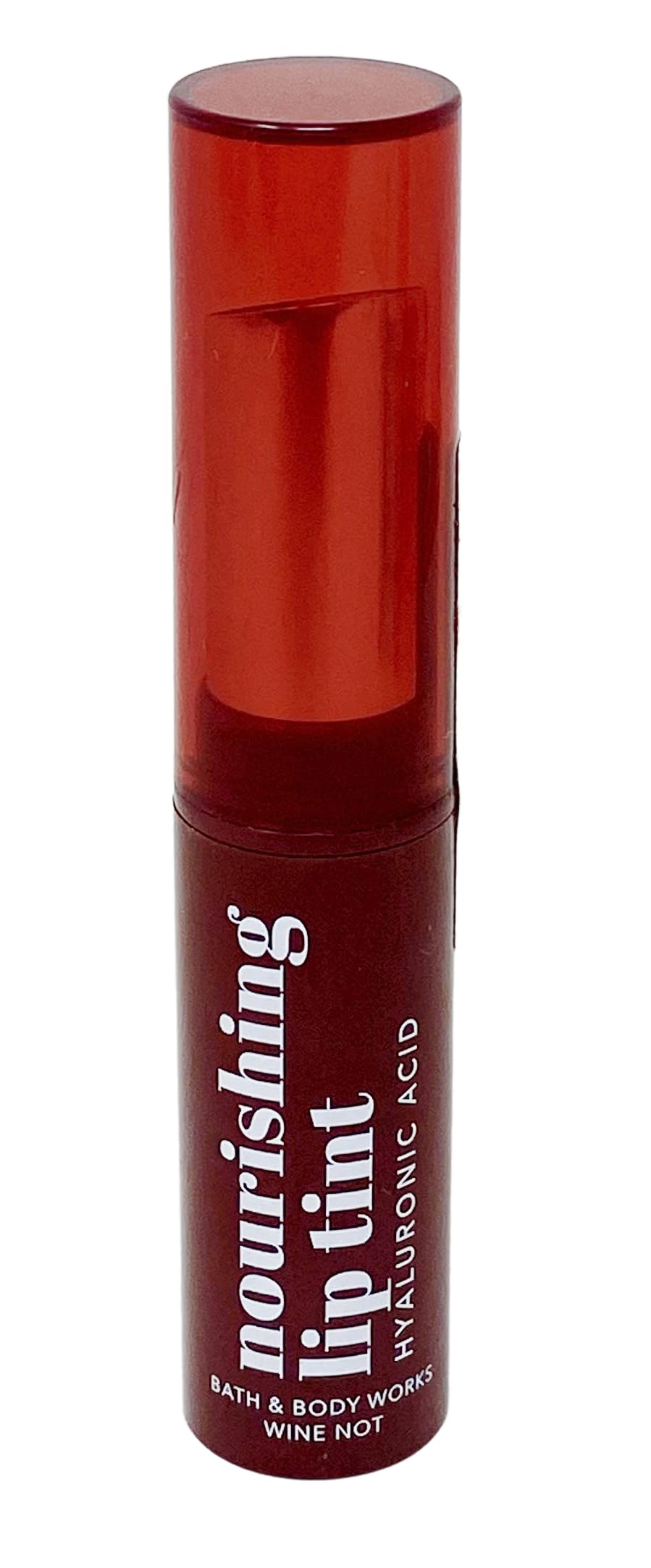 Bath & Body Works Nourishing Lip Tint Wine Not on lips, delivering lasting moisture and natural color.