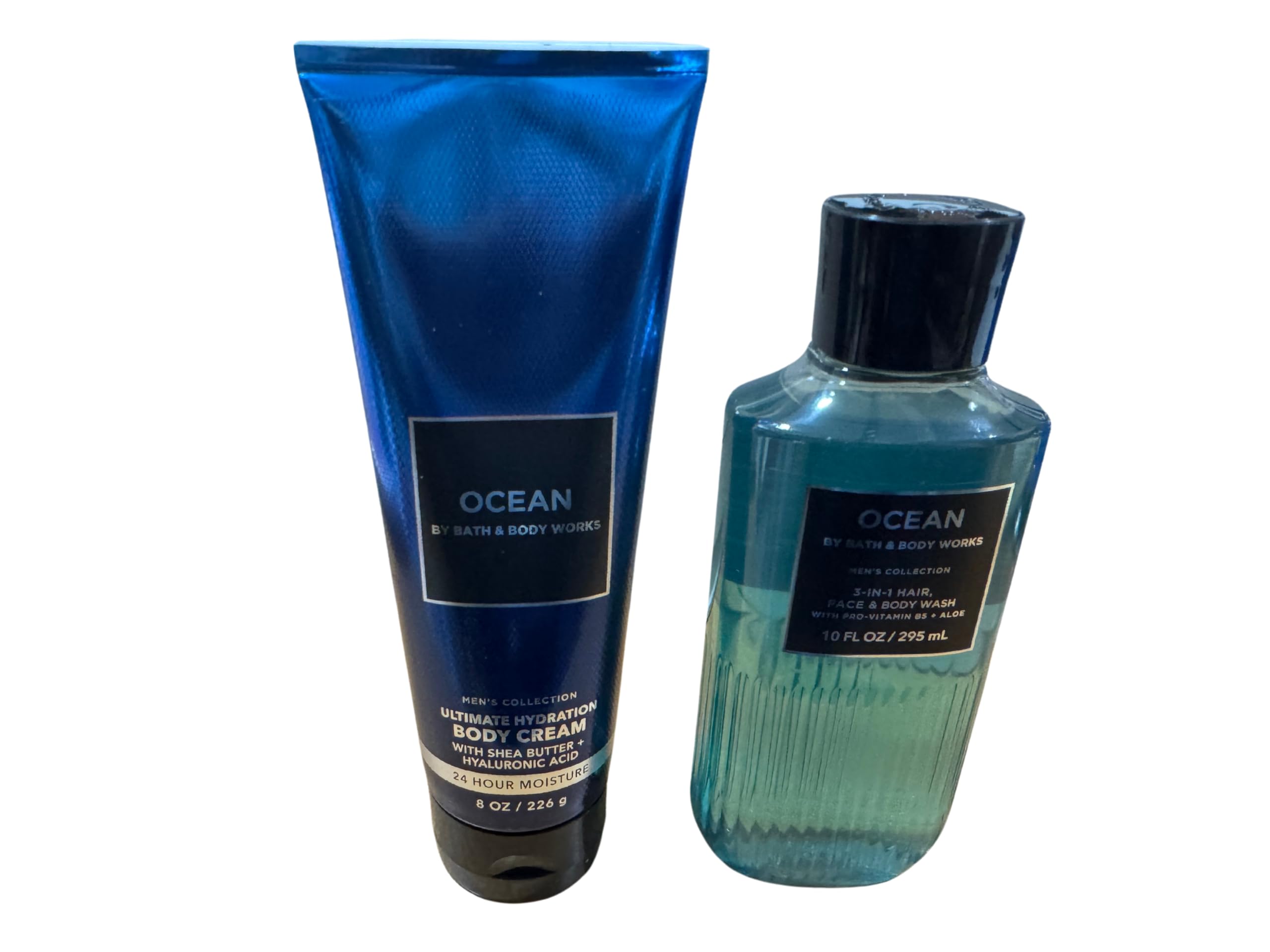 Bath & Body Works Ocean packaging—eco-friendly 82% recycled plastic materials.