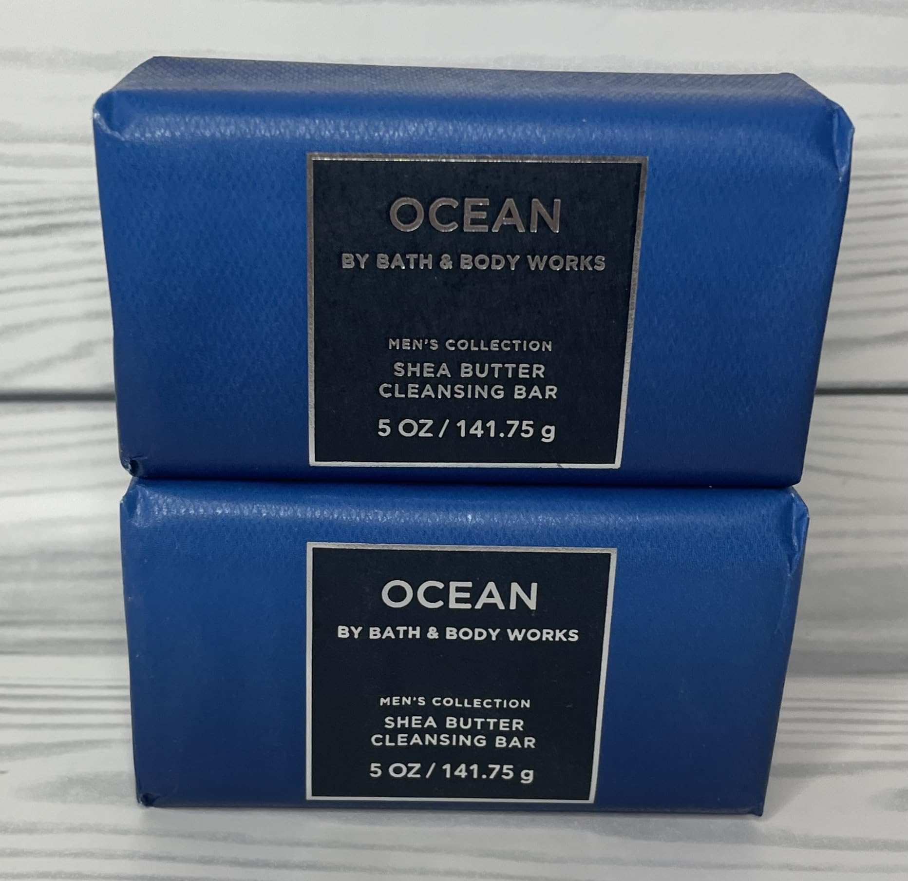 Bath & Body Works Ocean Shea Butter cleansing bar 2-pack wrapped in recycled material for eco-friendly packaging