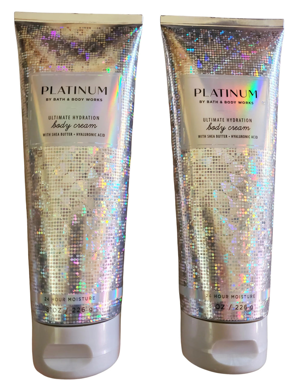 Bath & Body Works Platinum Ultimate Hydration Bottle closeup for silky skin