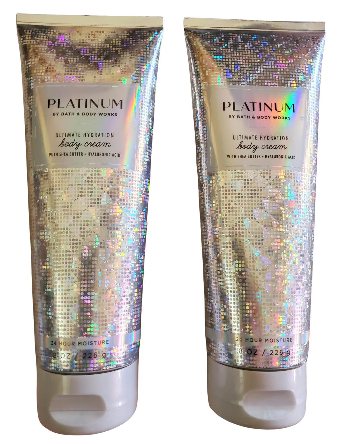 Bath & Body Works Platinum Ultimate Hydration Bottle closeup for silky skin