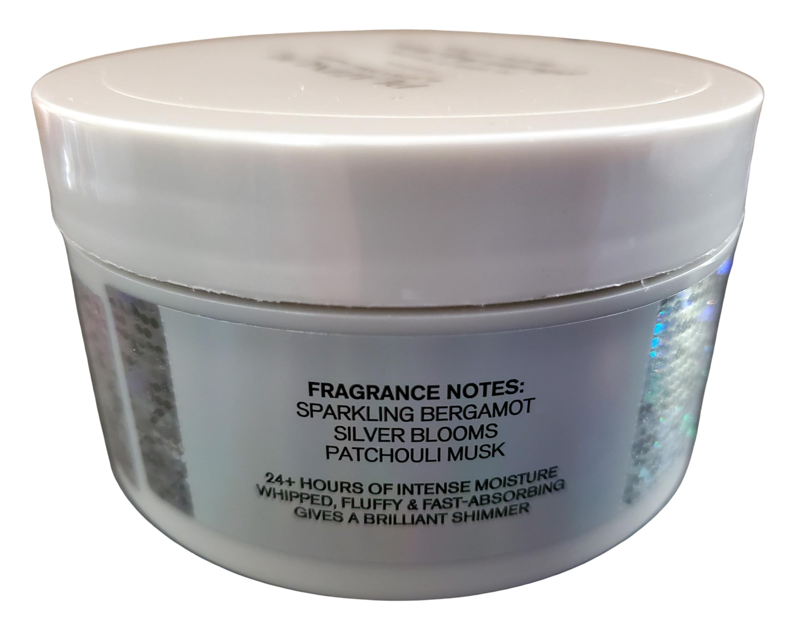 Bath & Body Works Platinum Whipped Body Butter texture scoop highlights rich, absorbent formula.
