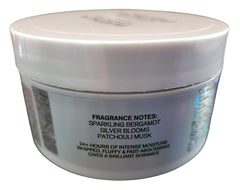 Bath & Body Works Platinum Whipped Body Butter texture scoop highlights rich, absorbent formula.