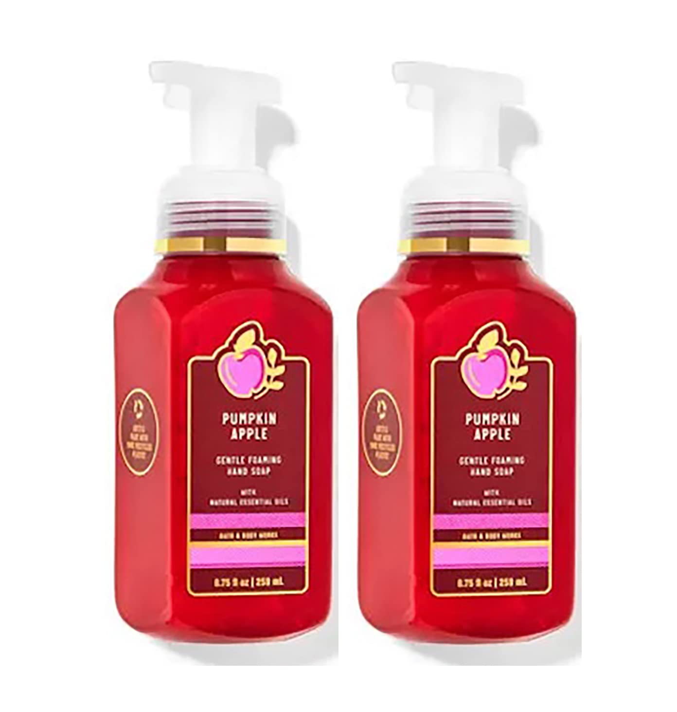 Bath & Body Works Pumpkin Apple gentle foaming hand soap bottle with autumn scent and skin-friendly formula