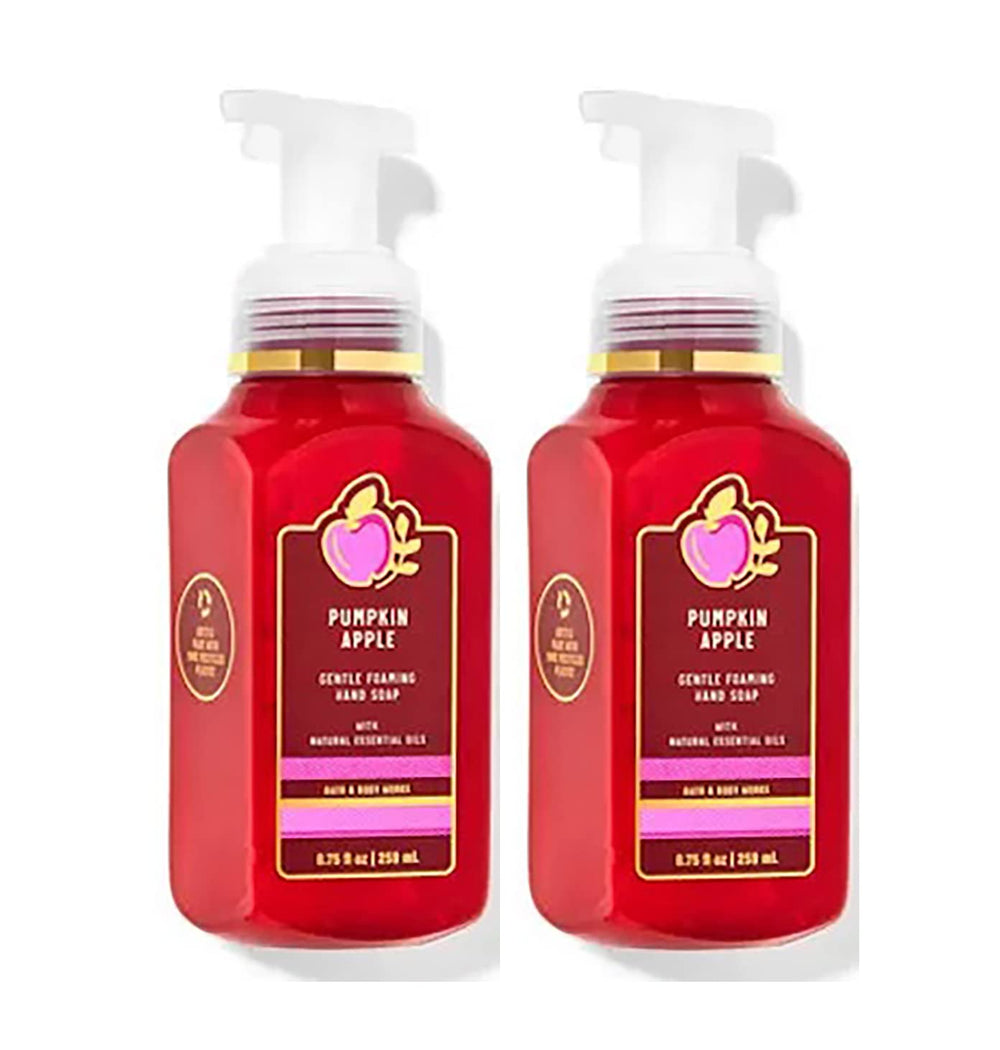 Bath & Body Works Pumpkin Apple gentle foaming hand soap bottle with autumn scent and skin-friendly formula