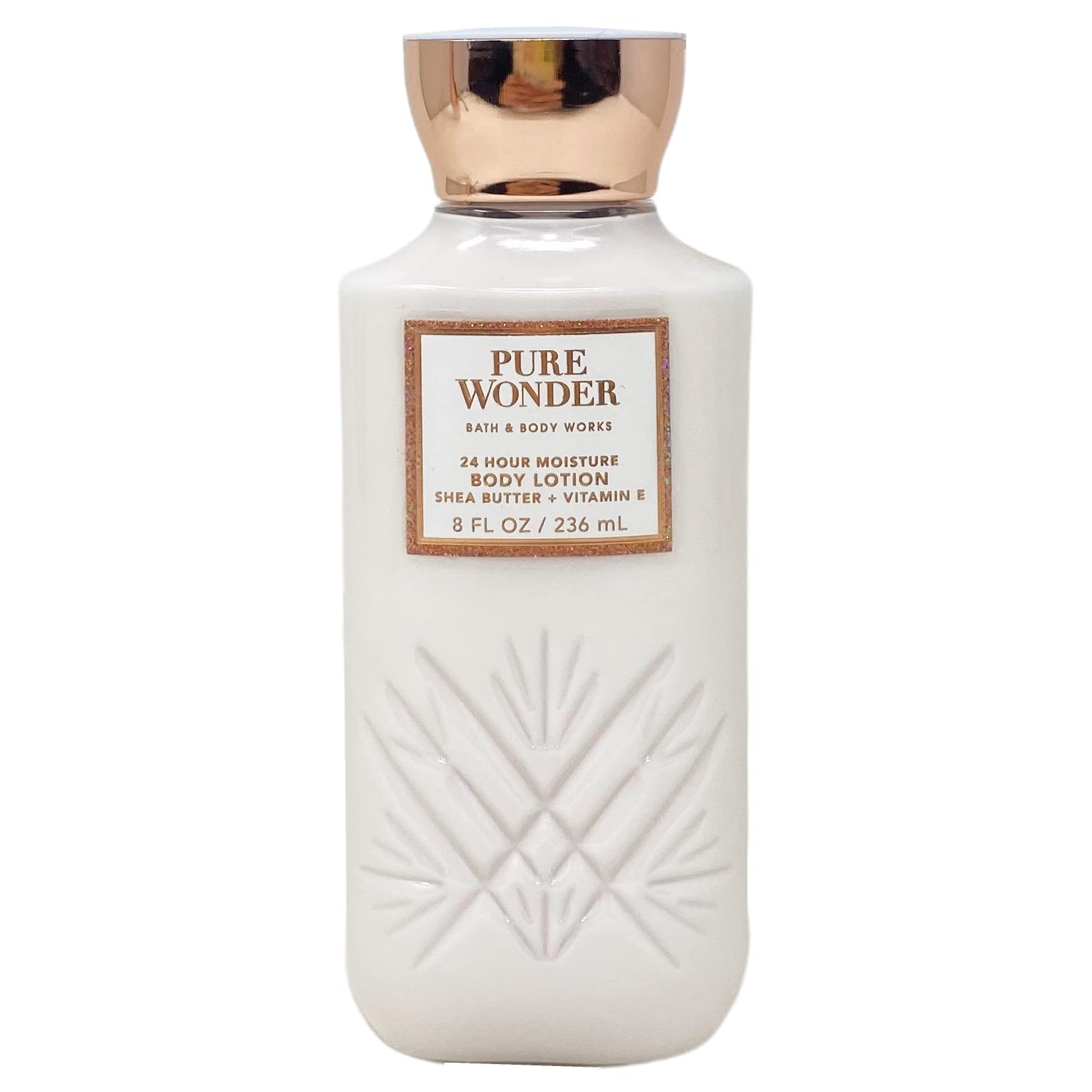 Bath & Body Works Pure Wonder lotion duo in package highlighting quick-absorbing hydration.