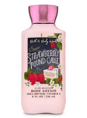 Bath & Body Works Strawberry Pound Cake daily trio display showcasing a cohesive scent-layering set