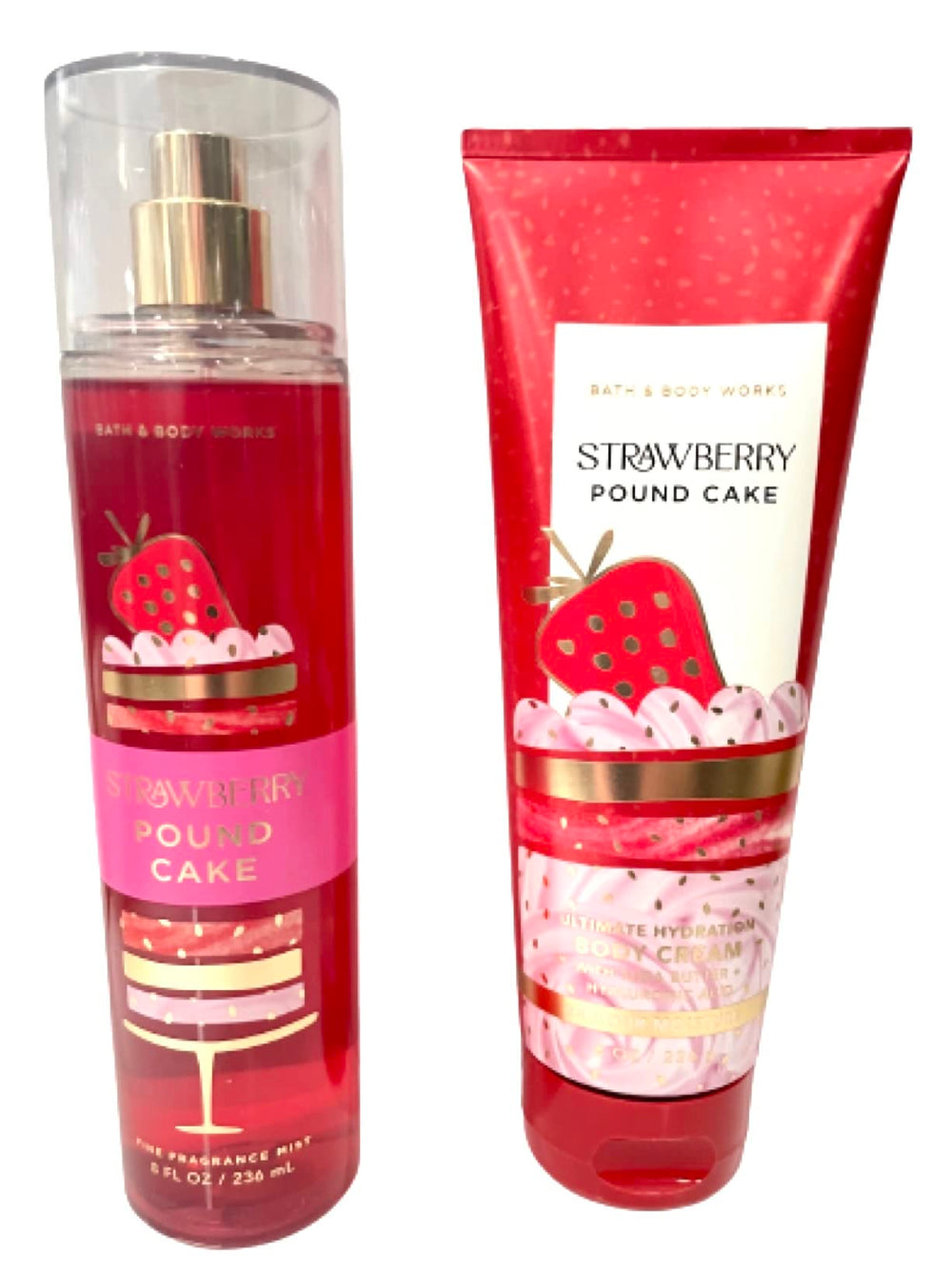 Bath and Body Works Strawberry Pound Cake packaging variation ideal for gifting