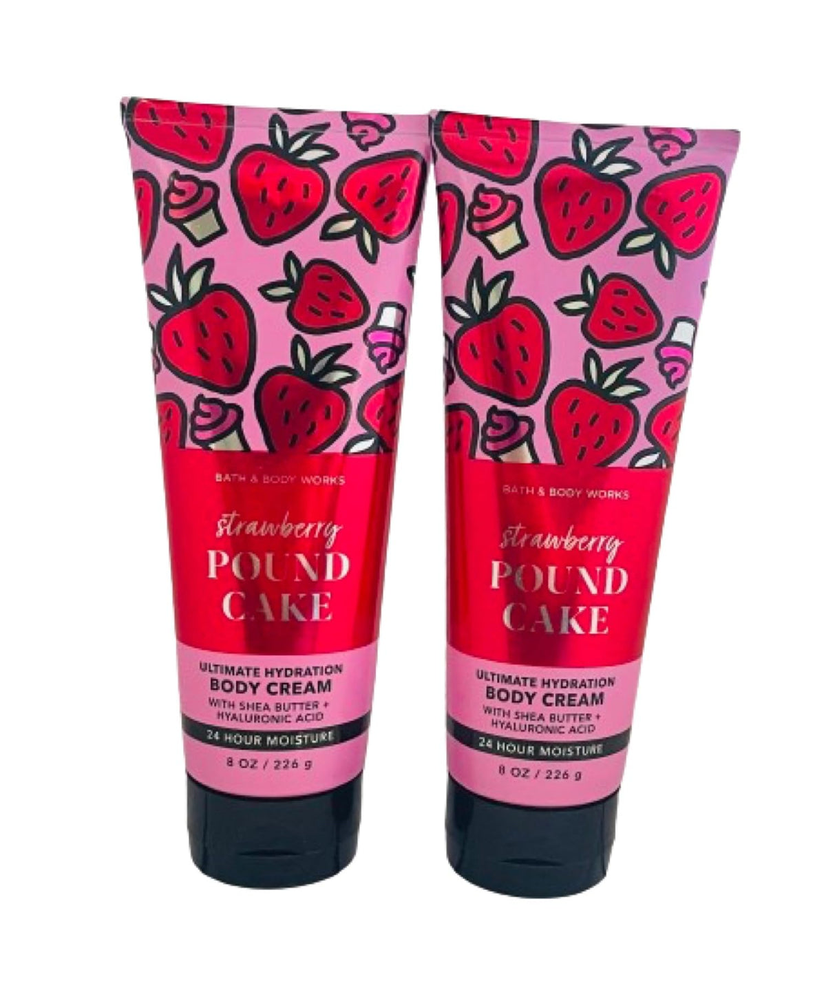 Bath and Body Works Strawberry Pound Cake Ultra Shea Cream pack front for deep hydration.
