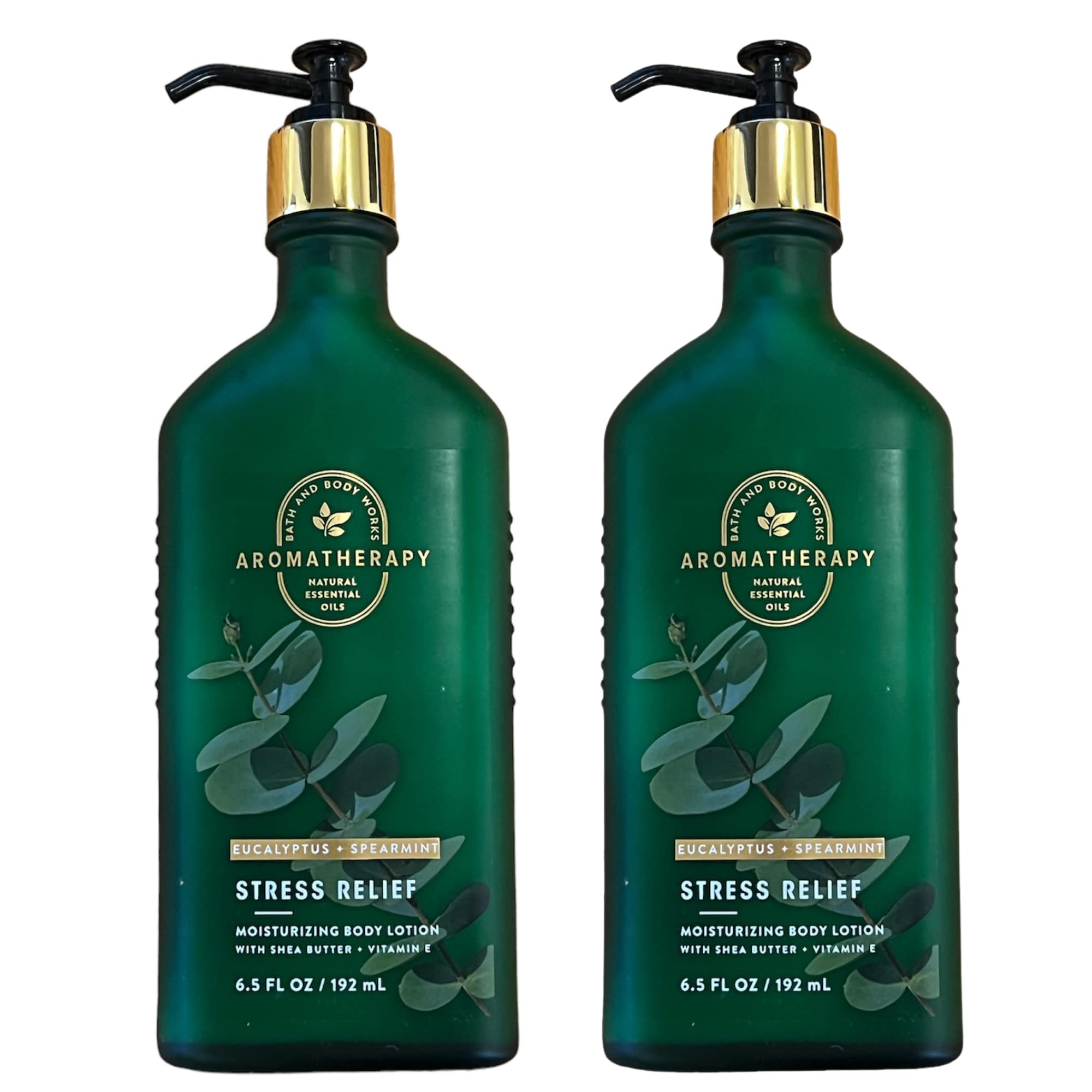 Bath and Body Works Stress Relief gift-set bottles, gift-ready and travel-friendly.