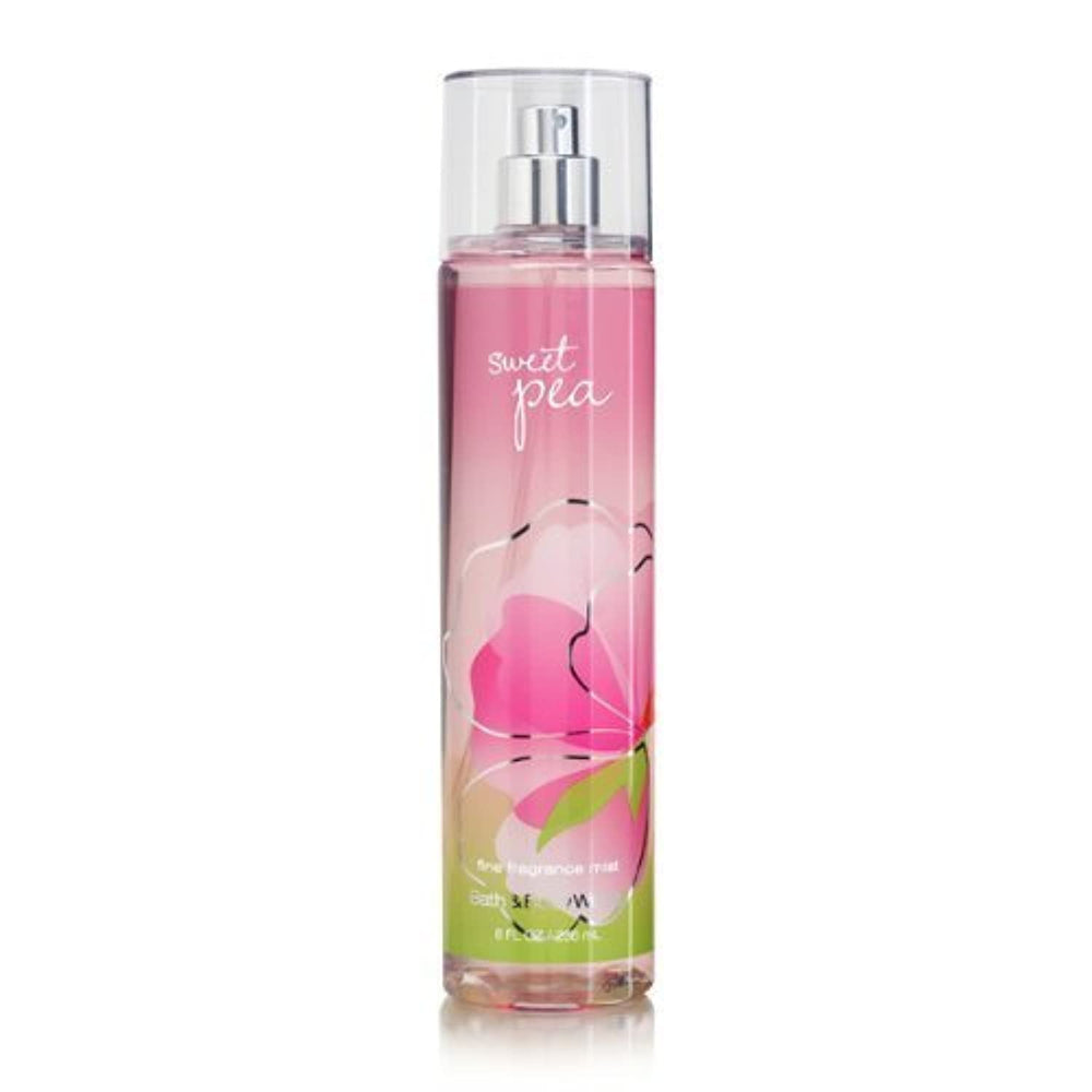 Bath & Body Works Sweet Pea 8oz bottle highlighting fresh floral aroma for daily wear