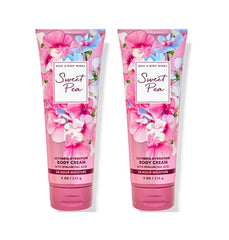 Bath & Body Works Sweet Pea Ultra Shea Body Cream 8oz two-pack delivers hydration and fragrant floral scent.