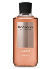 Bath & Body Works Teakwood 2-in-1 rich-lather wash delivers a woodsy fragrance.
