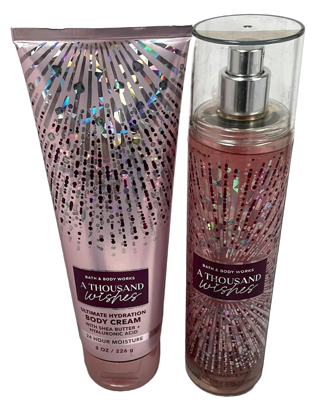 Bath & Body Works Thousand Wishes full-size 8oz bottles ideal for daily use and gifting.