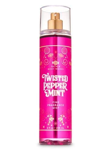 Bath & Body Works Twisted Peppermint Fine Fragrance Mist bottle for long-lasting fragrance.