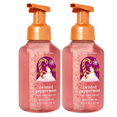 Bath & Body Works Twisted Peppermint hand soap foaming pump closeup for quick, refreshing cleanse