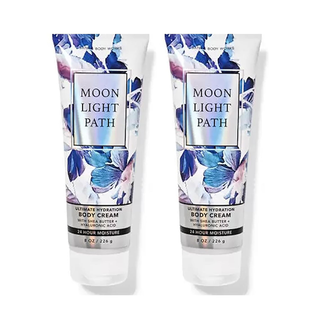 Bath & Body Works Ultimate Hydration Body Cream Moonlight Path 2-pack bottle close-up for daily moisture
