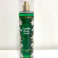 Bath & Body Works Vanilla Bean Noel mist bottle with holiday scent and aloe conditioning.