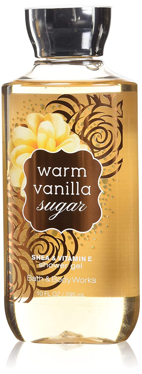 Bath & Body Works Warm Vanilla Sugar Shower Gel bottle front for cozy pampering ritual