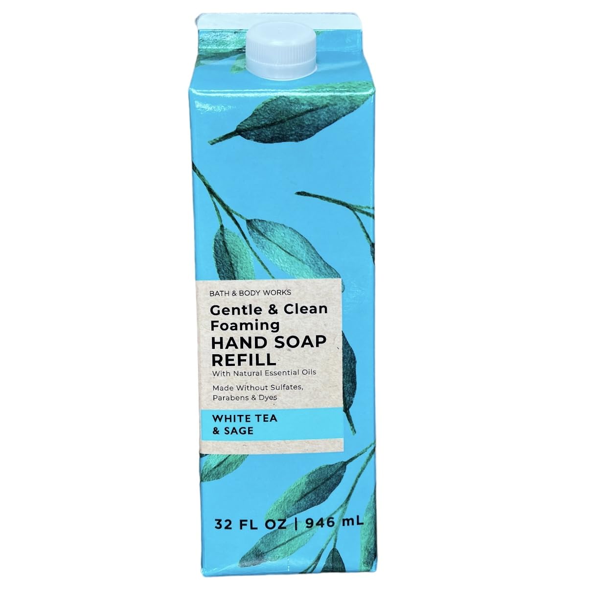 Bath & Body Works White Tea & Sage foam soap bottle delivering gentle cleansing and soft hands.